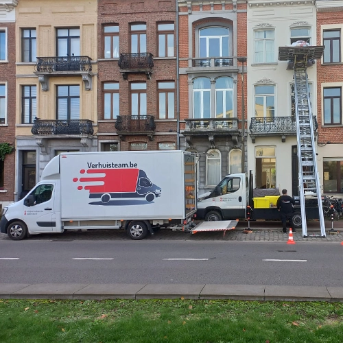 Verhuisservice van Verhuisteam met verhuiswagen